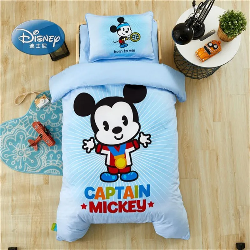 Disney Cartoon Minnie Mickey elsa Bedding Set for Baby Crib Bed 3Pcs Duvet Cover Bedsheet Pillowcases for Baby Boy Girl 0.6m Bed