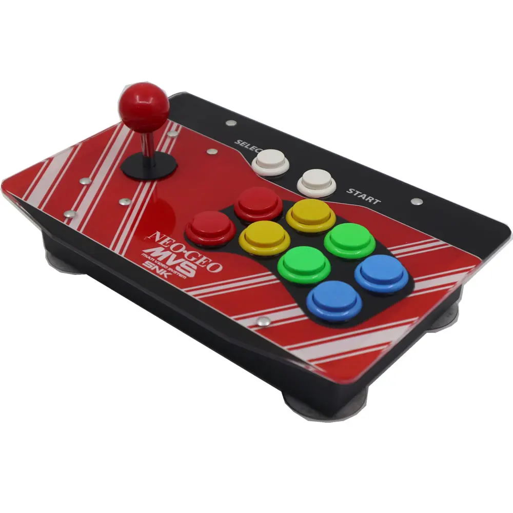10 Buttons Arcade Joystick USB Wired Acrylic Artwork Panel for PC NEO GEO MVS SNK