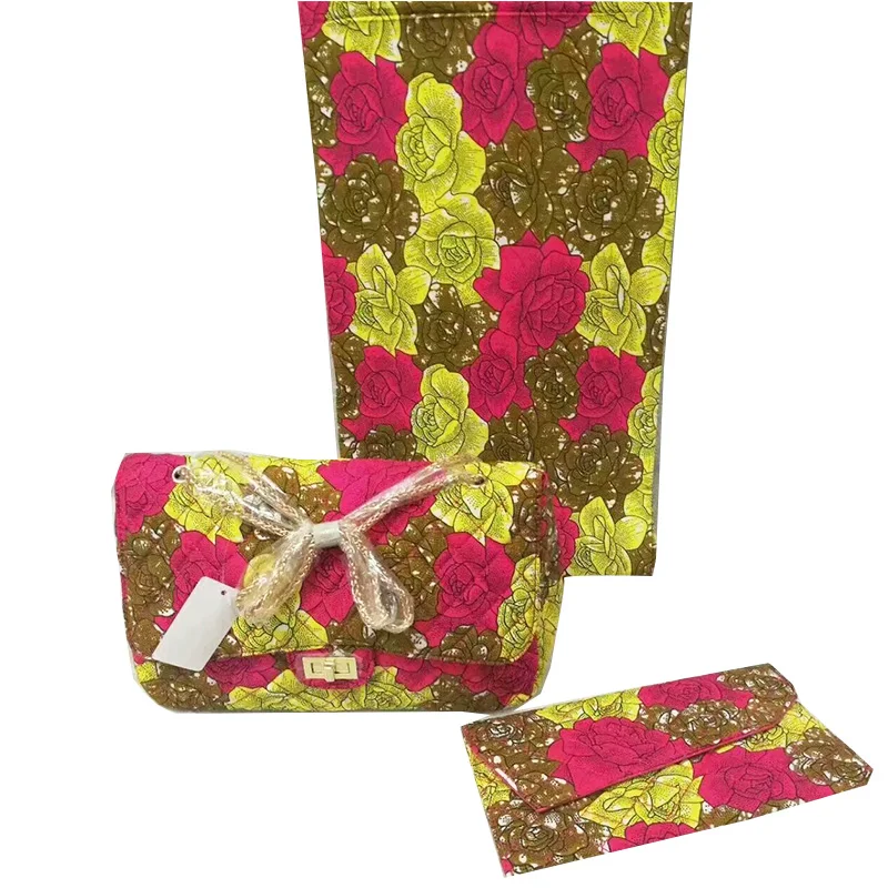 Новое поступление нигерийские Африканские Восковые сумки с 6 ярдов восковой печатью ткани хлопок, самые популярные женские сумки и восковые принты ткани