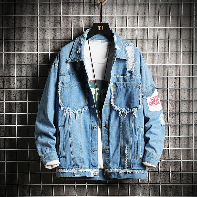 Мужские винтажные джинсы высокого качества, куртка уличная Chaqueta Hombre, Мужская джинсовая куртка, пальто больших размеров, повседневная куртка-бомбер
