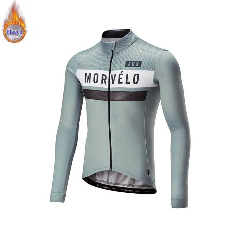 Pro team New Men Long Sleeve Winter Thermal Fleece Bicycle Morvelo Cycling Jersey Warm Winter Moutain Bike Cycling Clothing - Цвет: 8