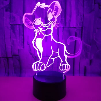 

3D Illusion Lion Night Light 7 Color Changeable LED Animal Acrylic Atmosphere Lamp Home Decration Lighting