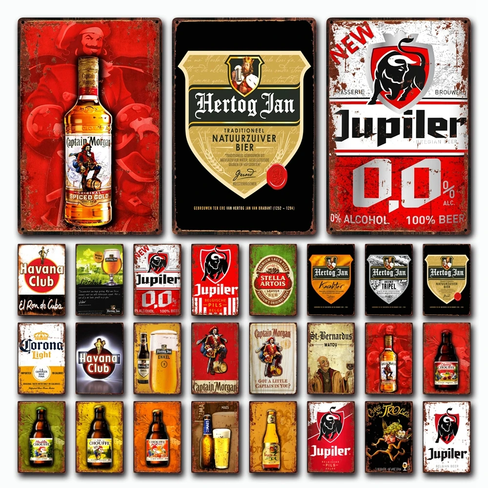 [Kelly66] бельгийское пиво Jupiler Leffe Hertog Jan Bieren La Chouffe жестяная металлическая вывеска