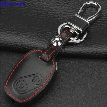 

jingyuqin 2 Buttons Leather Car Key Case Cover for Honda CR-VCivic Flying Fred StepWGN FOB Protect Holder