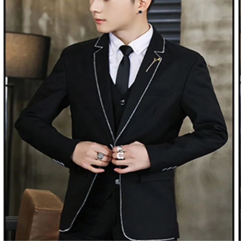 

2020 trend of high custom spring and autumn new suit men's suit suit 3 piece suit groom dress dress jacket + pants + vest 256