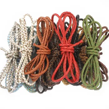 

1 Meter 3mm Round Bolo Braided Genuine Leather Cord String Rope Jewelry Materials For Jewelry Findings DIY Craft Making
