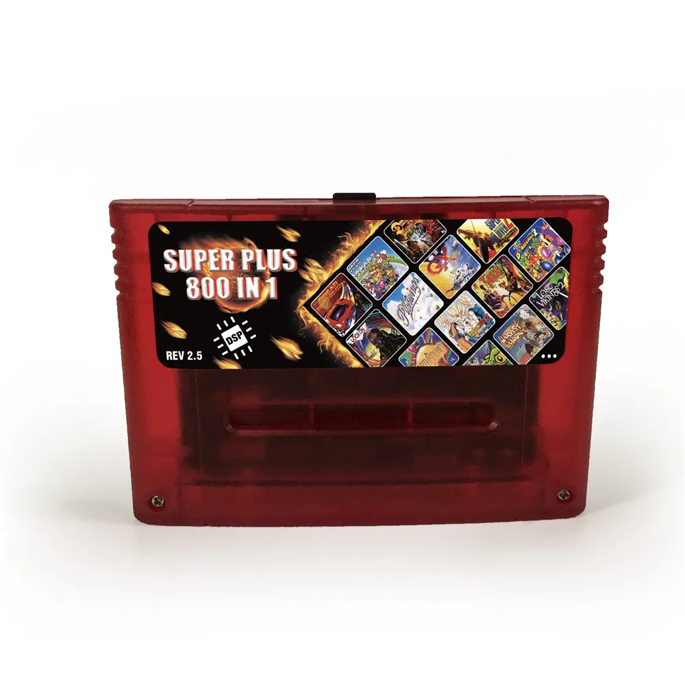 Новая игровая Карта Super DSP Version Plus 800 в 1 с картами Marioed Top Gear 3000 Dungeon Master для 16-битной