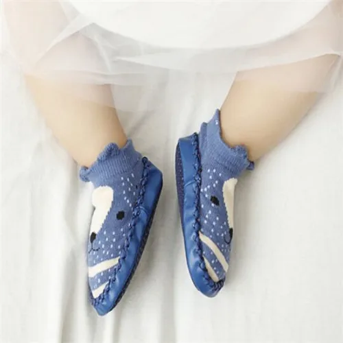 Детские, для тех, кто только начинает ходить, кожаная обувь для младенцев из хлопка для новорожденных; обувь для малышей-мальчиков мягкая подошва осень-зима младенцев обувь для маленьких девочек - Цвет: Синий