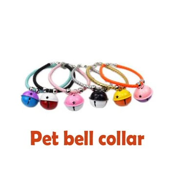 

Pet popular Hand Woven Collar Bell Cat Dog Collar PU Rope Cat Collar Accessories colorful metal large small Wholesale