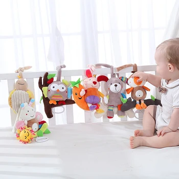 

Cartoon Animal Crib Music Hanging Toy Plush Stroller Doll Toddler Bed Pendant Baby Room Ornaments
