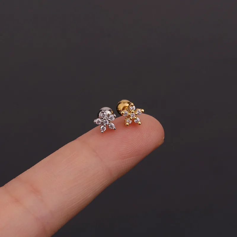 1PCS 16G Snake Ear Tragus Cartilage Piercing Crystal Key Conch Lobe Earring Barbell Piercing Orelha Ear Stud Helix Sexy Jewelry - Image 6