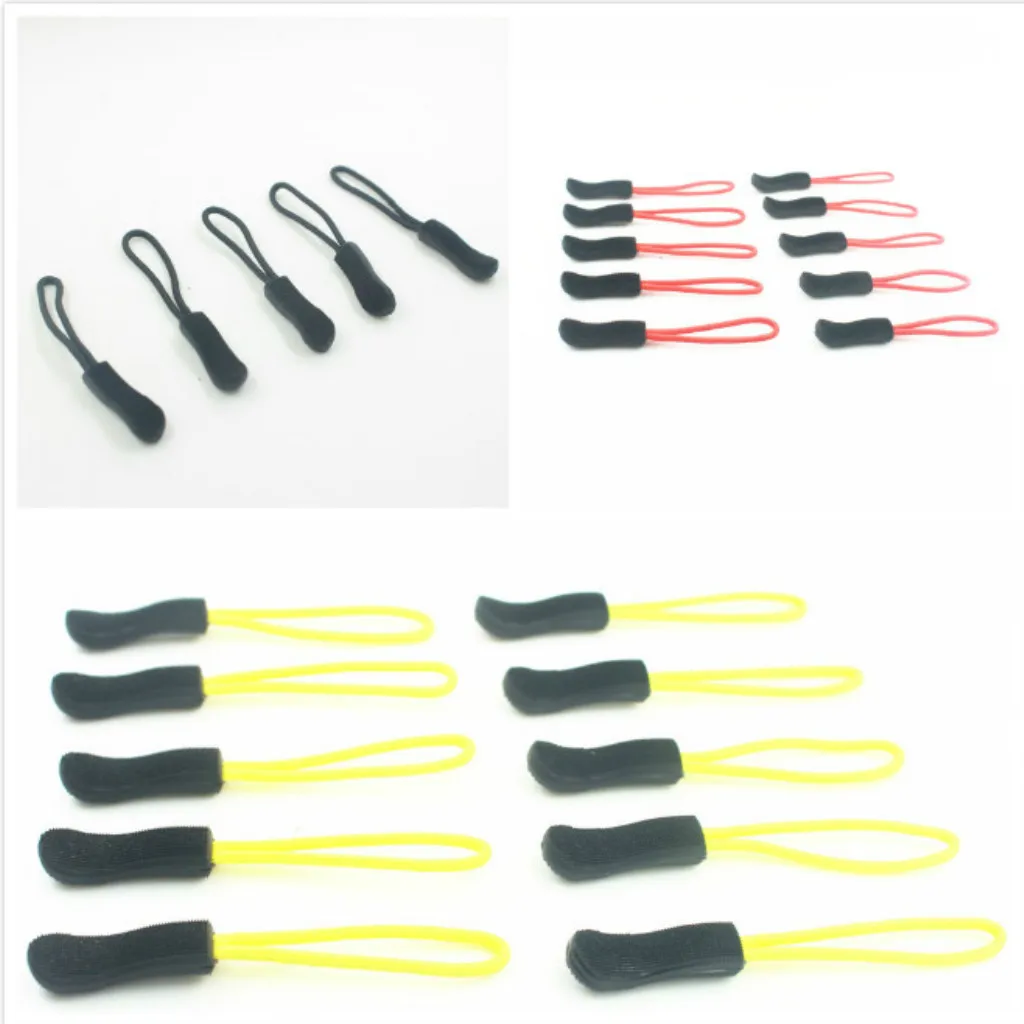 10pcs/set Zip Slider Hanger Replacement Zipper Pull Cord Fastener - 3 Colors