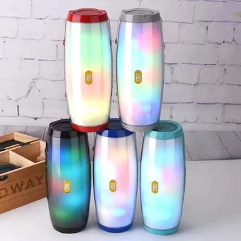 

Portable Bluetooth Speaker Stereo Leather Column 5 Flash Style LED Subwoofer Wireless Outdoor Music Box FM Radio For Camping NEW
