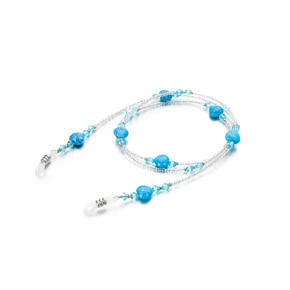 Colorful Heart Acrylic Beads Chain Eyeglasses Chains Reading Glasses Sunglasses Strap Cord Holder Neck Head Band Accessories - Цвет: B