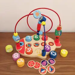 Детская игрушка с бусинами, браслет из бисера 6 А 12 месяцев, обучающая игрушка для маленьких мальчиков и девочек, строительные блоки для