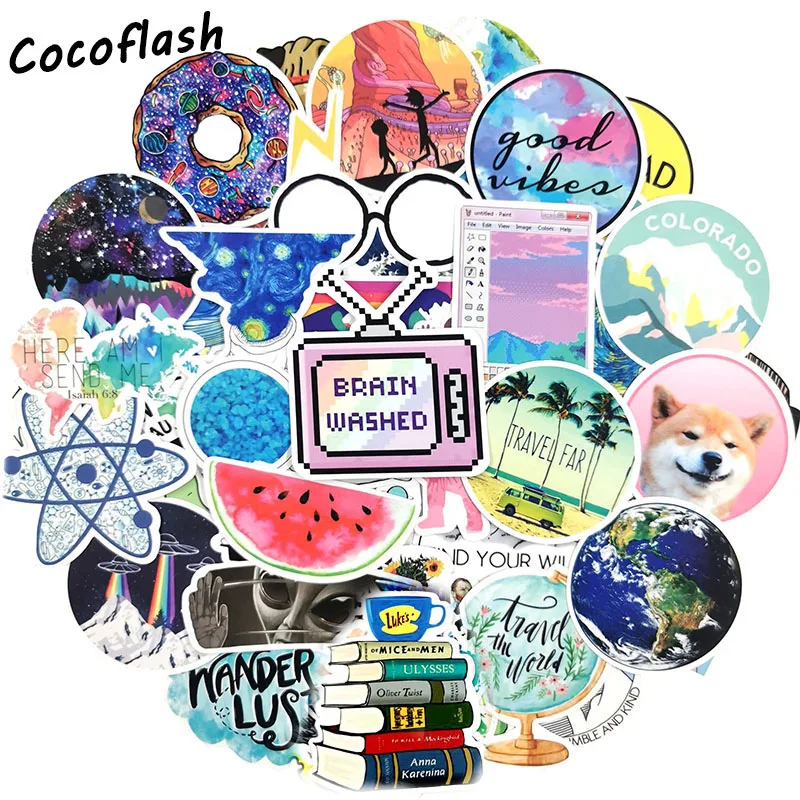 10/50 PCS Cartoon Rainbow Smile Face Girl Stickers For Chidren Toy Waterproof Sticker Suitcase Laptop Bicycle Helmet Car Decals