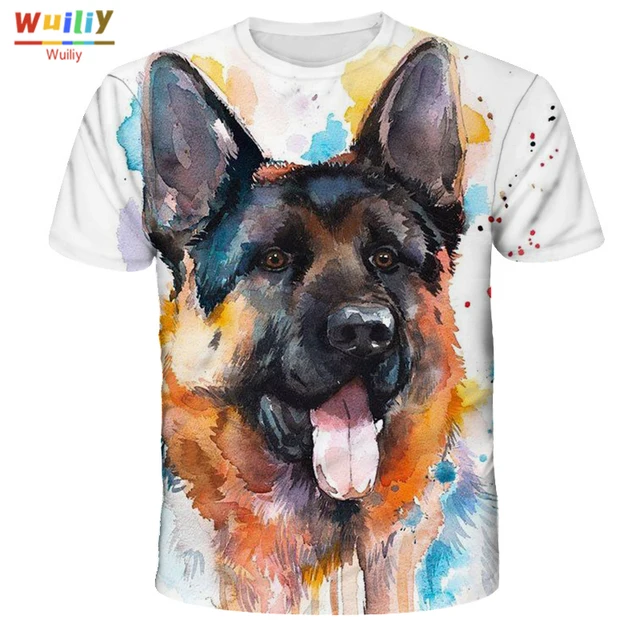 Men's Squirrel T Shirt 3D Print Shirt Animal Graphic Tees Lovely Pattern Tops Men/Women Cute Puppy Face Tee Funny Pet T-shirt Shepherd
