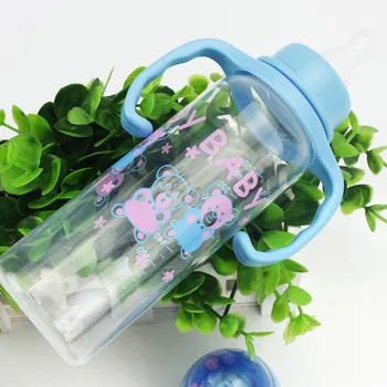 

250ml Baby Kids Straw Cup Drinking Bottle Sippy Cups With Handles Cute Design Feeding Bottle PP Plastic Bottle
