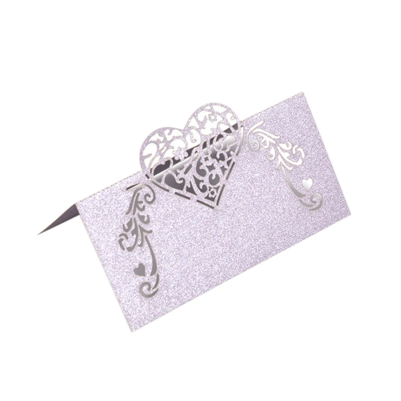  50 Heart Shape Foldable Wedding Place Cards Wedding Supplies Wedding Party Holiday Invitations 2020 - 4.0006E+12