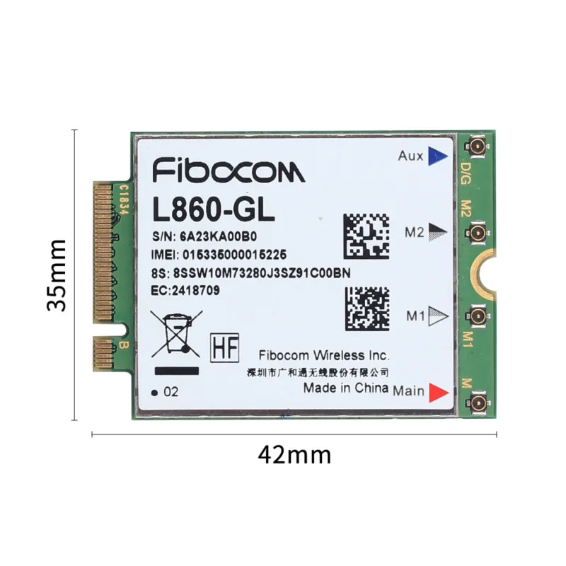 Fibocom L860-GL 4G Module Wlan Card LTE-A Pro CAT16 For Thinkpad P43s, T490, X1 Carbon 7th Gen, X1 Yoga 4th Gen