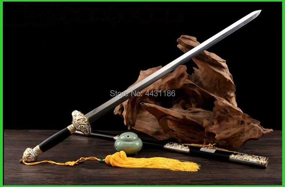 Handmade Kung Fu Chinese Zodiac Tai Ji Dao Sword Double Edge Sharp Damascus Steel Wu Shu Tai Chi Jian Saber
