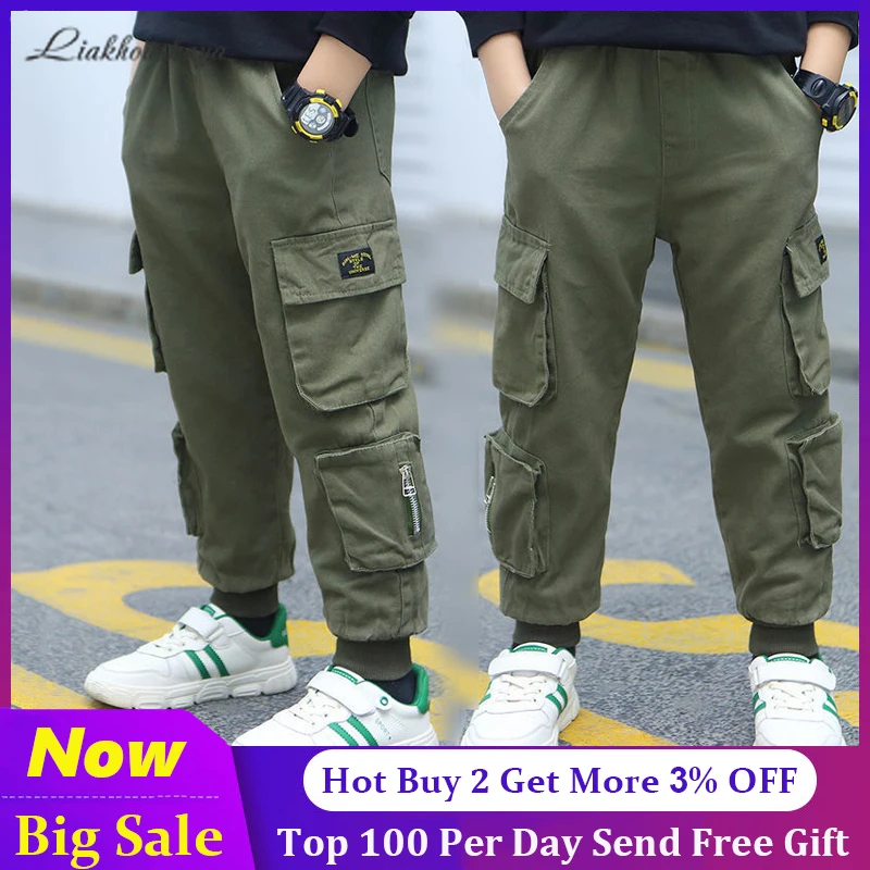 

Boys Pants Boys Pants Cargo Pants Teenage Boy Multi-Pocket Trousers Kids Spring Boys Casual Trousers For Pants Streetwear