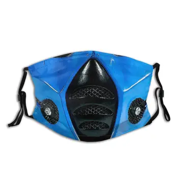

Mortal Kombat Sub Zero Warrior Unisex Washable Mouth Face Mask Pattern Anti Haze Protection Mask Respirator with Filters