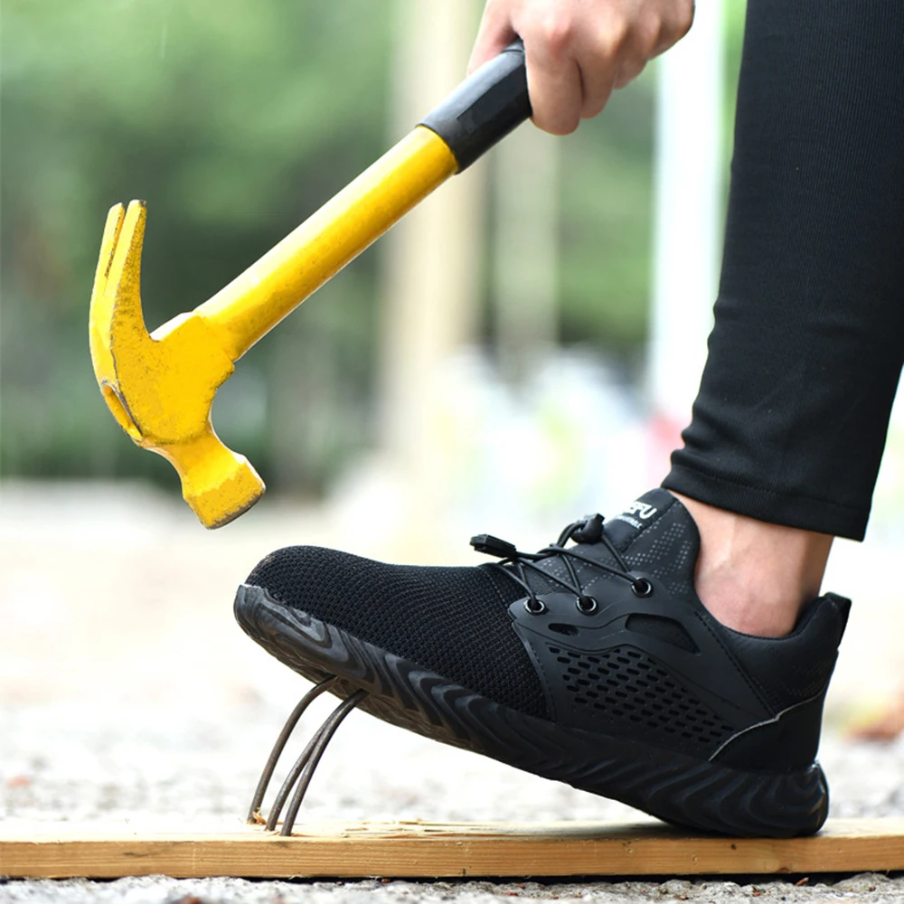 

Indestructible Shoes Men Safety Work Shoes with Steel Toe Cap Puncture-Proof Boots Lightweight Breathable Sneakers