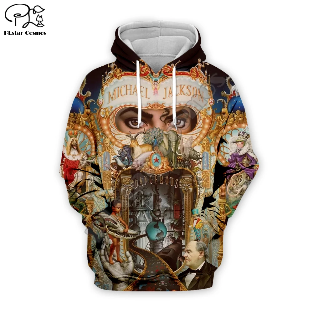 PLstar Cosmos PopStar 킹 가수 마이클 잭슨 힙합 스트리트 풀오버 유니섹스 3DPrint 지퍼/후드/스웨트 셔츠/자켓 s-1
