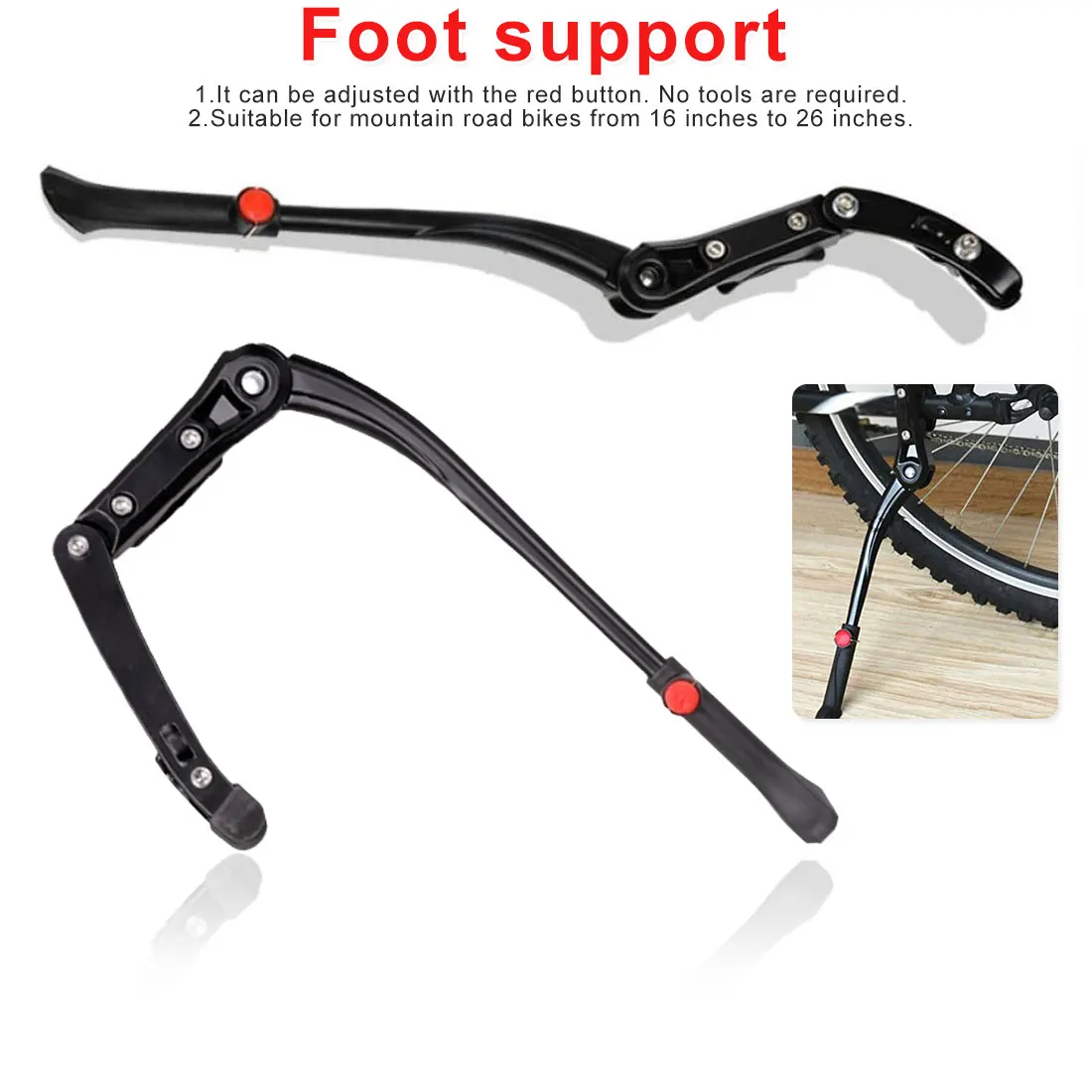 

Adjustable Aluminum Alloy Bike Side Kickstand Cycling Side Stand Bicycle Supporter Parking Rack Bike Parts