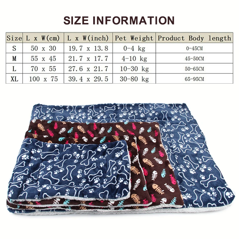 Одеяло для больших собак зимняя кровать домашних питомцев коврик с принтом лап