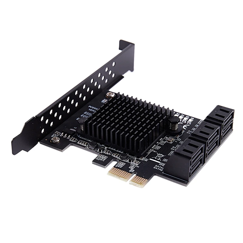 Pci-E к Sata3.0 Плата расширения 6-портовый 6G для Ssd Hdd Ipfs Mining Riser карта расширения Ipfs жесткий диск