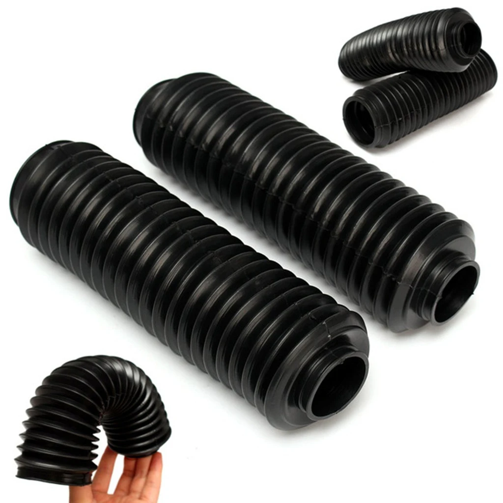 2Pcs Front Rubber Shock Absorber Dust Cover Fit for Motorcycle Motorbike Black New