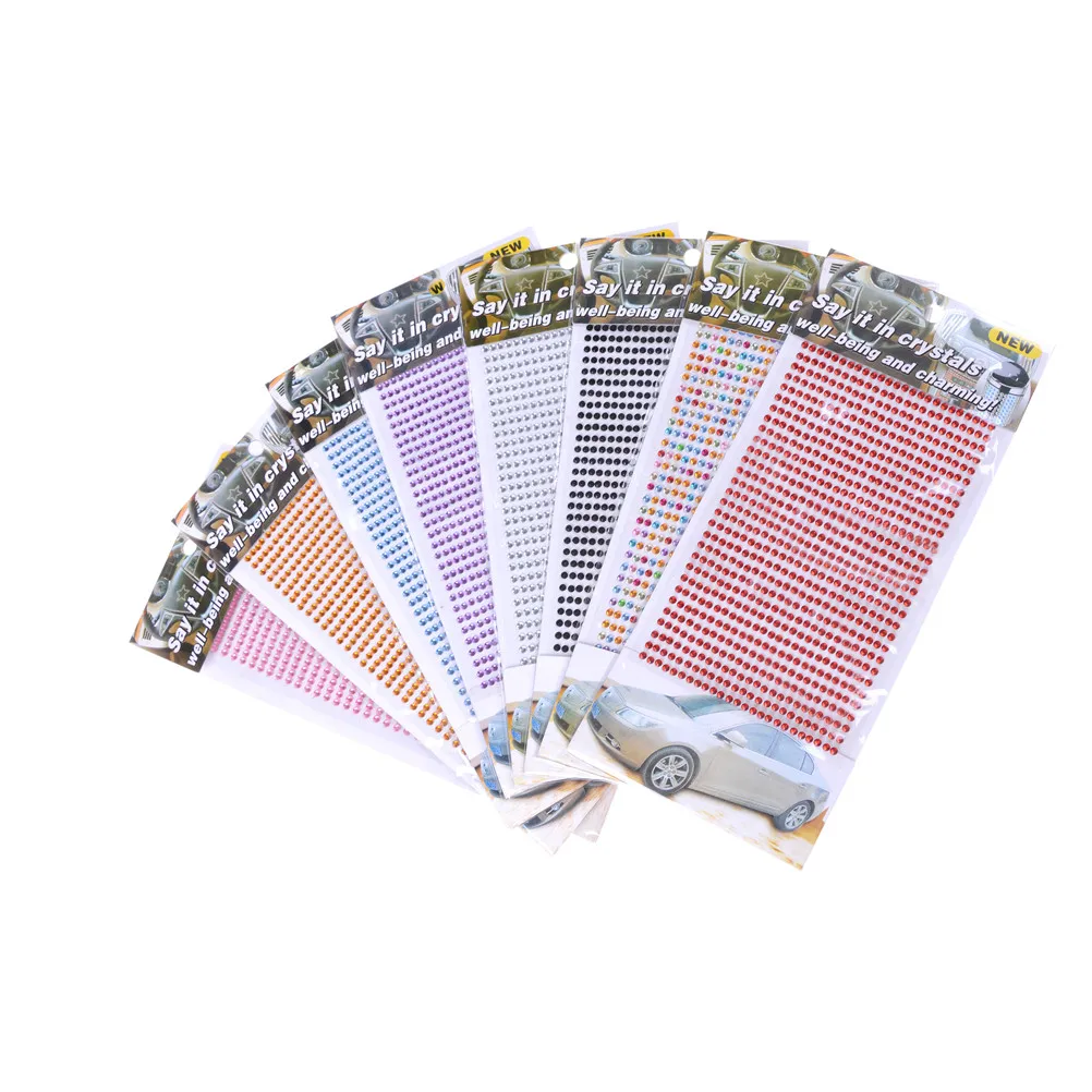 

1Set Creative Diy Acrylic Diamonds Pearl Stickers Phone Car PC Decor Self Adhesive Pearl Rhinestone Bling Stickers Baby Toys