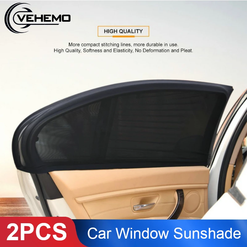 

2PCS Car Curtain UV Protection Sunshade Car Side Window Sun Shade Auto Mesh Fabric Sun Visor Shade Cover Shield UV Protector