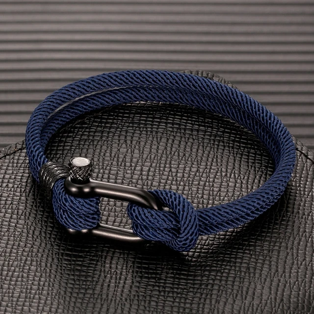 MKENDN Men U shape Survival Bracelet Outdoor Camping Rescue Emergency Rope Bracelet For Women Black Stainless Steel Sport Buckle 1