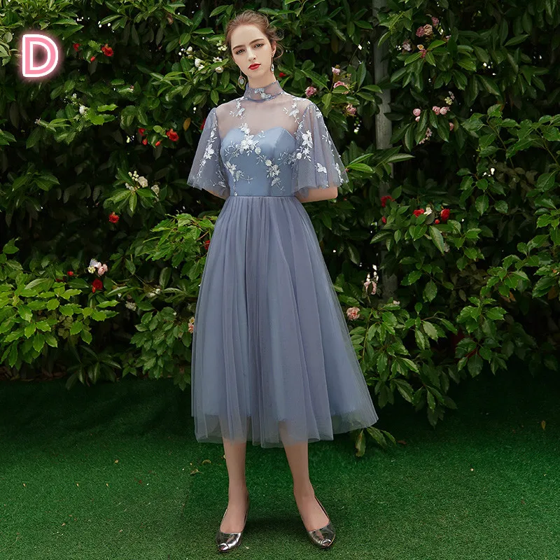 SSYfashion, синее длинное платье подружки невесты, вечерние, для банкета, официальное платье, летнее платье сестер, вечерние платья, Robe De Soiree - Цвет: D2
