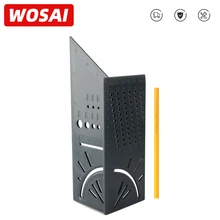 WOSAI Wood Working linijka wielofunkcyjna linijka kątowa 3D miernik kątowy kwadratowy rozmiar znakowanie Gauge Carpenter Tool