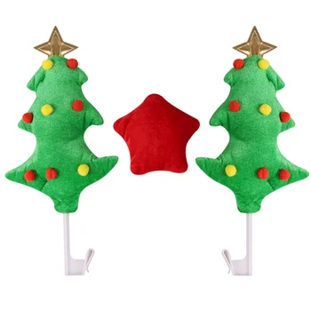 

1 Set Creative Car Decor Christmas Tree Red Star Auto Ornament Car Accessory