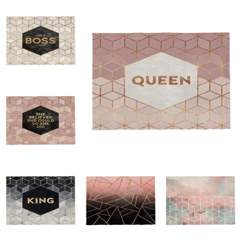 

Fashionable Luxury Coaster Geometric Queen Queen Boss Lady Super Mom Polyester And Linen Can Be Customized Placemat Napkin Cloth
