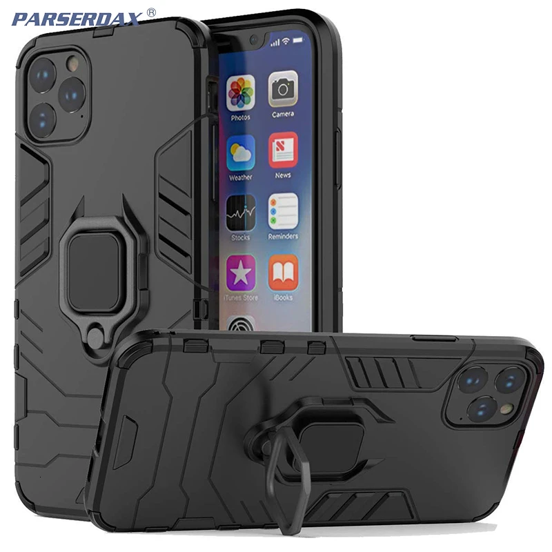 Вращающееся кольцо Kickstand чехол для Apple iPhone 11 Pro Max X XS XR 8 7 Plus 6 6S 5s SE двухслойный Гибридный Анти-осенний чехол 1000 шт