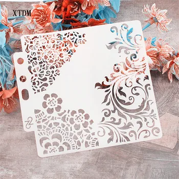 

Curly flower mold shield DIY cake scrapbook stencils hollow Embellishments printing lace ruler Valentine's Day