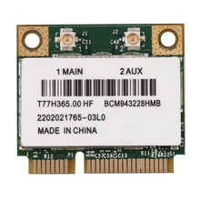 Bcm943228hmb 2.4g/5ghz banda dupla wifi cartão 300mbps bluetooth 4.0 meio mini pci-e cartão portátil sem fio wlan cartão