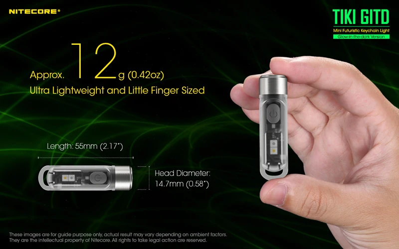 Nitecore TIKI GITD Mini Futuristic Keychain Light (10)
