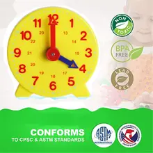 Montessori estudante aprendizagem relógio tempo professor engrenagem 4 Polegada 12/24 hora