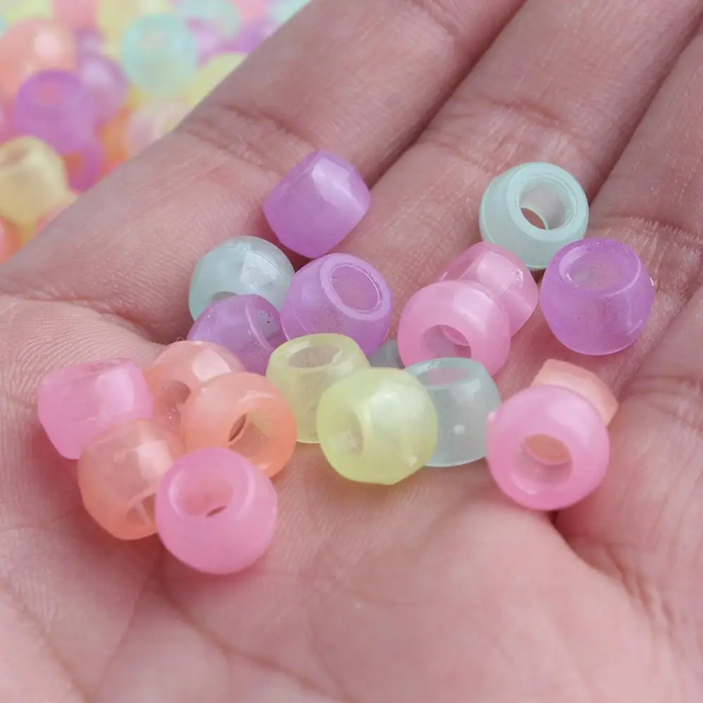 100Pcs Candy Colors Luminous Acrylic Beads Glow In The Dark Spacer For Jewellery Marking DIY Necklace Bracelet Accessories | Украшения и