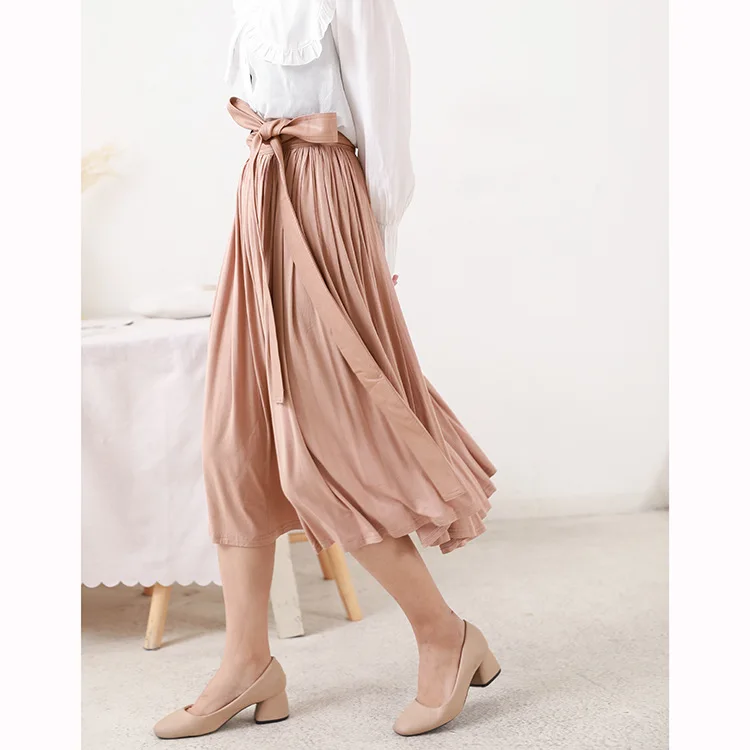 

Special Offer Women's Dress Processing 2019 Korean-style Skirt Versatile College Style Solid Color Medium-length Dress 4.30