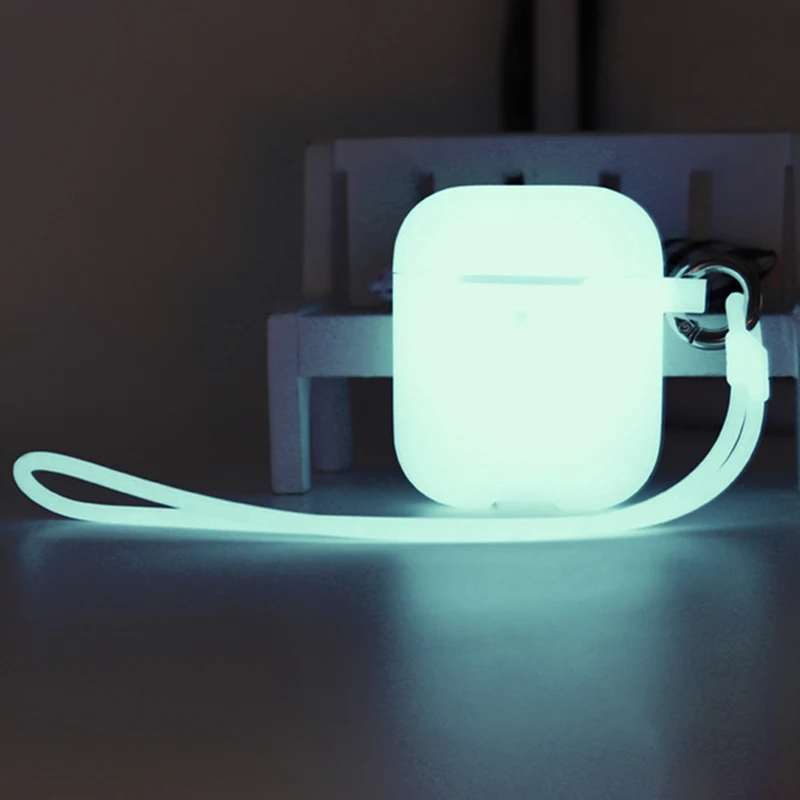 Силиконовый защитный чехол для Apple Airpods светящийся в темноте светящийся противоударный защитный чехол для гарнитура для Airpods Box