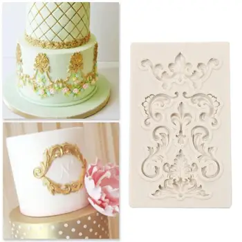 

DIY European Relief Silicone Mold Vintage Silicone Fondant Mould Relief Baroque Cake Lace Flower Border Sugar Mold