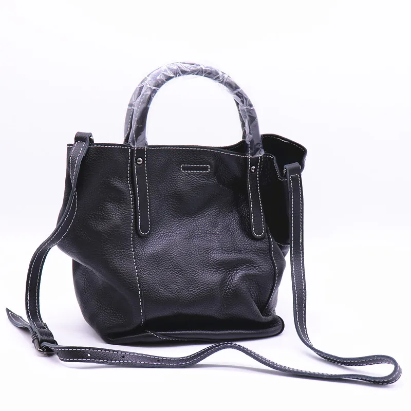 

100% Soft Genuine Leather Handbag Women Bags Designer Bucket Shoulder Bags Female Casual Crossbody Messenger Bags Ladies 2019